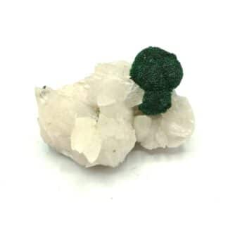 Malachite sur Calcite, Mashamba, Katanga, République Démocratique du Congo.