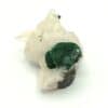 Malachite sur Calcite, Mashamba, Katanga, République Démocratique du Congo.