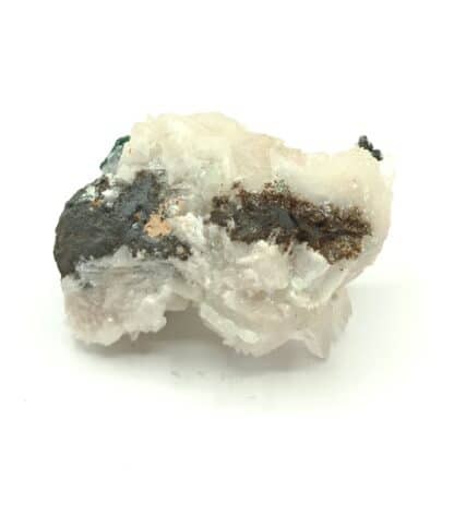 Malachite sur Calcite, Mashamba, Katanga, République Démocratique du Congo.