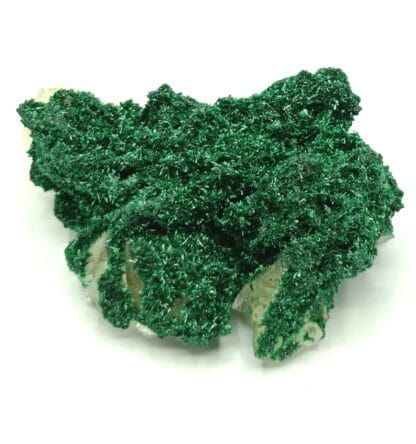 Malachite cristallisée sur Calcite, Katanga, République Démocratique du Congo.