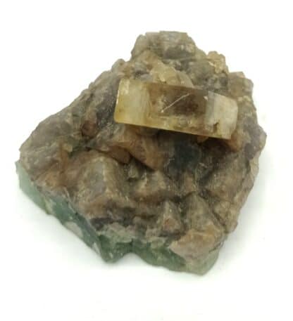 Baryte sur Fluorite (Fluorine), Marsanges, Langeac, Haute-Loire.