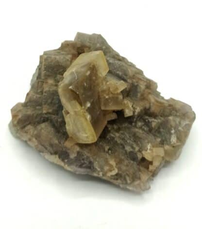 Baryte sur Fluorite (Fluorine), Marsanges, Langeac, Haute-Loire.