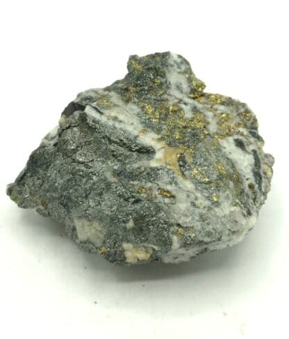 Tétraédrite, Chalcopyrite, Quartz et Graphite, Sainte-Marie Le Fouilly, Haute-Savoie.