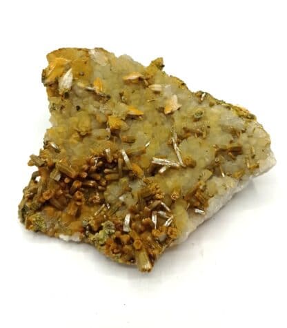 Pyromorphite sur Quartz, Mine des Farges, Ussel, Corrèze, Limousin.