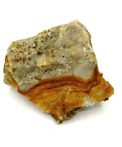 Pyromorphite sur Quartz, Mine des Farges, Ussel, Corrèze, Limousin.