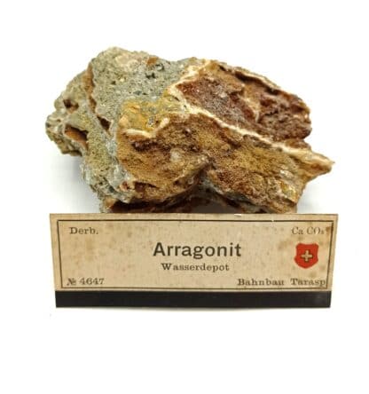 Aragonite, Bahnbau Tarasp, Suisse.