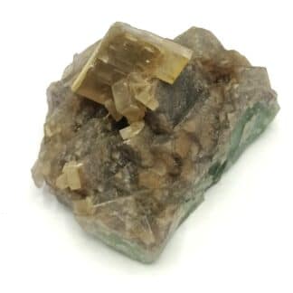 Baryte sur Fluorite (Fluorine), Marsanges, Langeac, Haute-Loire.