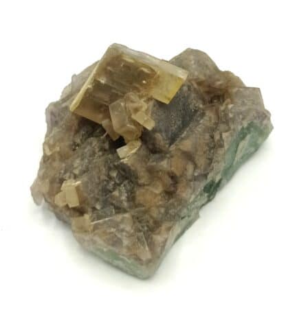 Baryte sur Fluorite (Fluorine), Marsanges, Langeac, Haute-Loire.