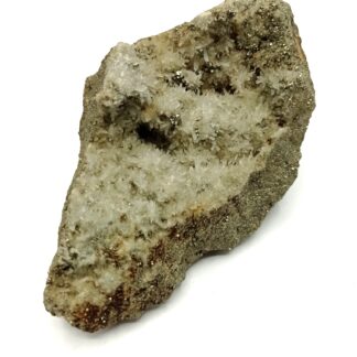 Pyrit mit Quarzdruse (Pyrite et Quartz), Elba (Île d’Elbe), Italie.