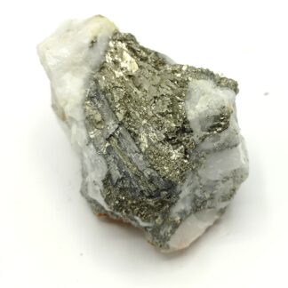 Bismuthinite et Pyrite, Mine de Meymac, Corrèze.