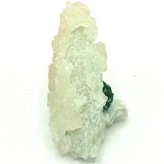 Malachite sur Calcite, Mashamba, Katanga, République Démocratique du Congo.