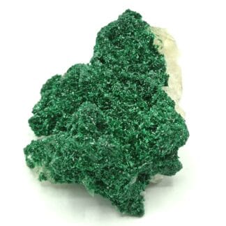 Malachite cristallisée sur Calcite, Katanga, République Démocratique du Congo.