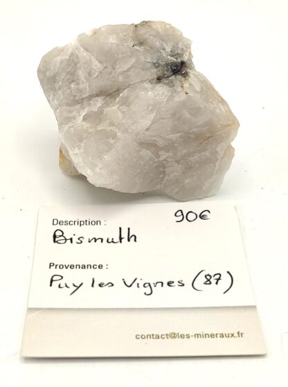 Bismuth dans quartz, Puy les Vignes, Haute-Vienne, Limousin.