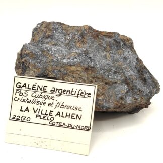 Galène argentifère, La Ville Alhen, Côtes d’Armor, Bretagne.