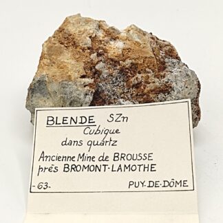 Blende et Quartz, mine de Brousse, Bromont-Lamothe, Puy-de-Dôme.