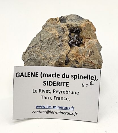 Galène et Sidérite, Carrière du Rivet, Peyrebrune, Tarn.