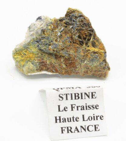 Stibiconite et Stibine, Le Fraisse, Haute-Loire.