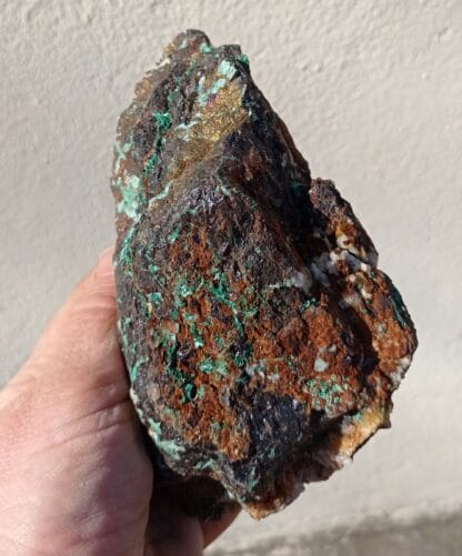 Chalcopyrite et Malachite, Cernay, Haut-Rhin, Alsace.