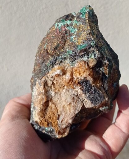 Chalcopyrite et Malachite, Cernay, Haut-Rhin, Alsace.