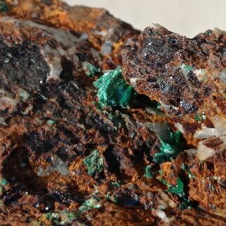 Chalcopyrite et Malachite, Cernay, Haut-Rhin, Alsace.