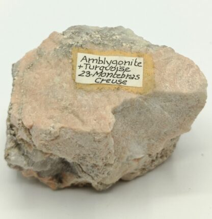 Amblygonite et Turquoise, Montebras, Creuse, Limousin.