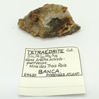 Tétraédrite, Mine des Trois Rois, Banca, Pyrénées-Atlantiques.