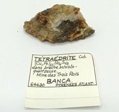 Tétraédrite, Mine des Trois Rois, Banca, Pyrénées-Atlantiques.