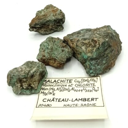 Lot de Malachite, Château-Lambert, Haute-Saône.