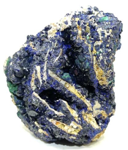 Agardite, Goudeyite, Azurite, Halloysite et Malachite, Chessy, Rhône.