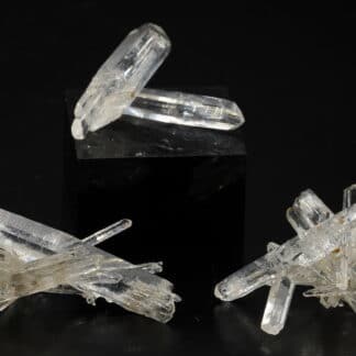 Quartz, lot de 3, Mt Ida, comté de Montgomery, Arkansas, États-Unis.