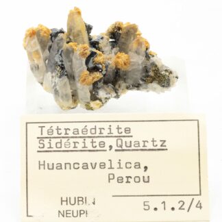 Quartz, sidérite et tétraédrite, Province de Huancavelica, Pérou.