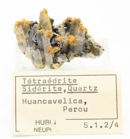 Quartz, sidérite et tétraédrite, Province de Huancavelica, Pérou.