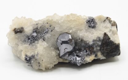 Galène sur quartz de Neudorf, Saxe, Allemagne.