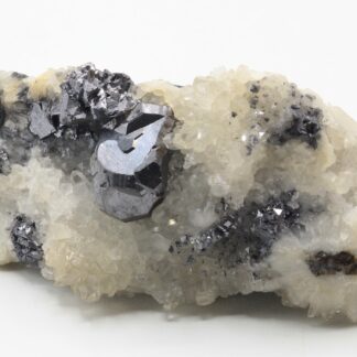 Galène sur quartz de Neudorf, Saxe, Allemagne.