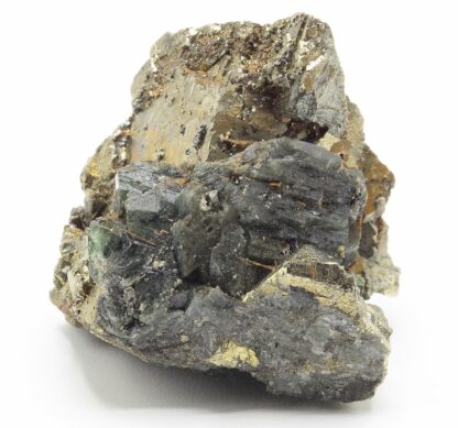 Ludlamite sur Pyrite, mine de Salsigne, Mas Cabardès, Aude.