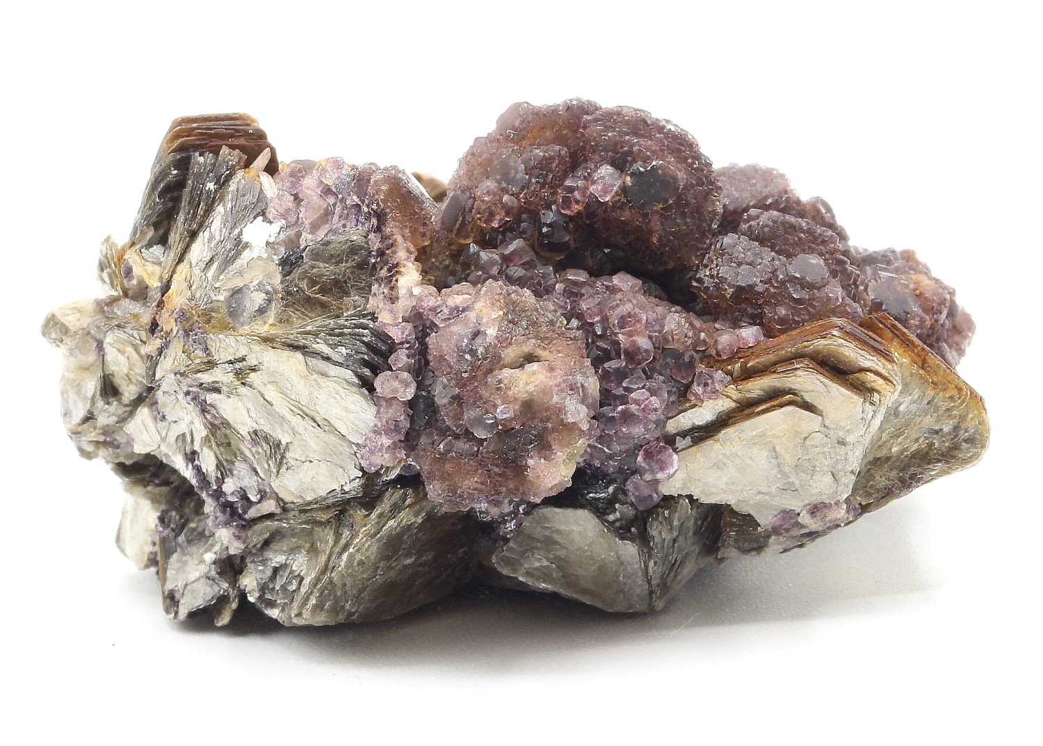 Fluorite sur muscovite, Ehrenfriedersdorf, Saxe, Allemagne.