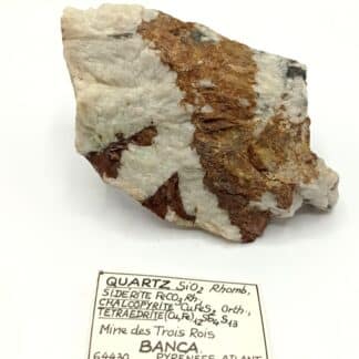 Quartz, Chalcopyrite et Sidérite, Banca, Pyrénées-Atlantiques.