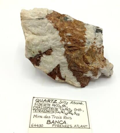 Quartz, Chalcopyrite et Sidérite, Banca, Pyrénées-Atlantiques.