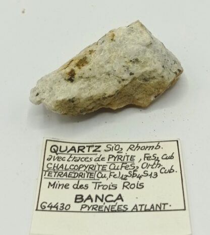 Quartz et Pyrite, Mine des Trois Rois, Banca, Pyrénées-Atlantiques.