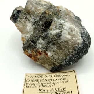 Blende (Sphalérite) et Galène, Mine de Vézis, Aveyron.