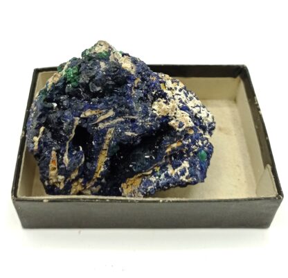 Agardite, Goudeyite, Azurite, Halloysite et Malachite, Chessy, Rhône.