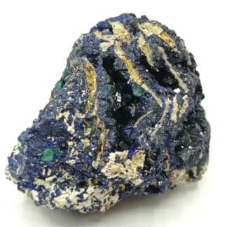 Agardite, Goudeyite, Azurite, Halloysite et Malachite, Chessy, Rhône.