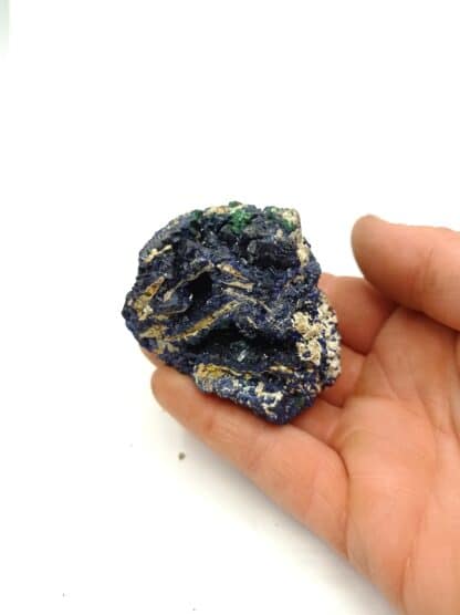 Agardite, Goudeyite, Azurite, Halloysite et Malachite, Chessy, Rhône.