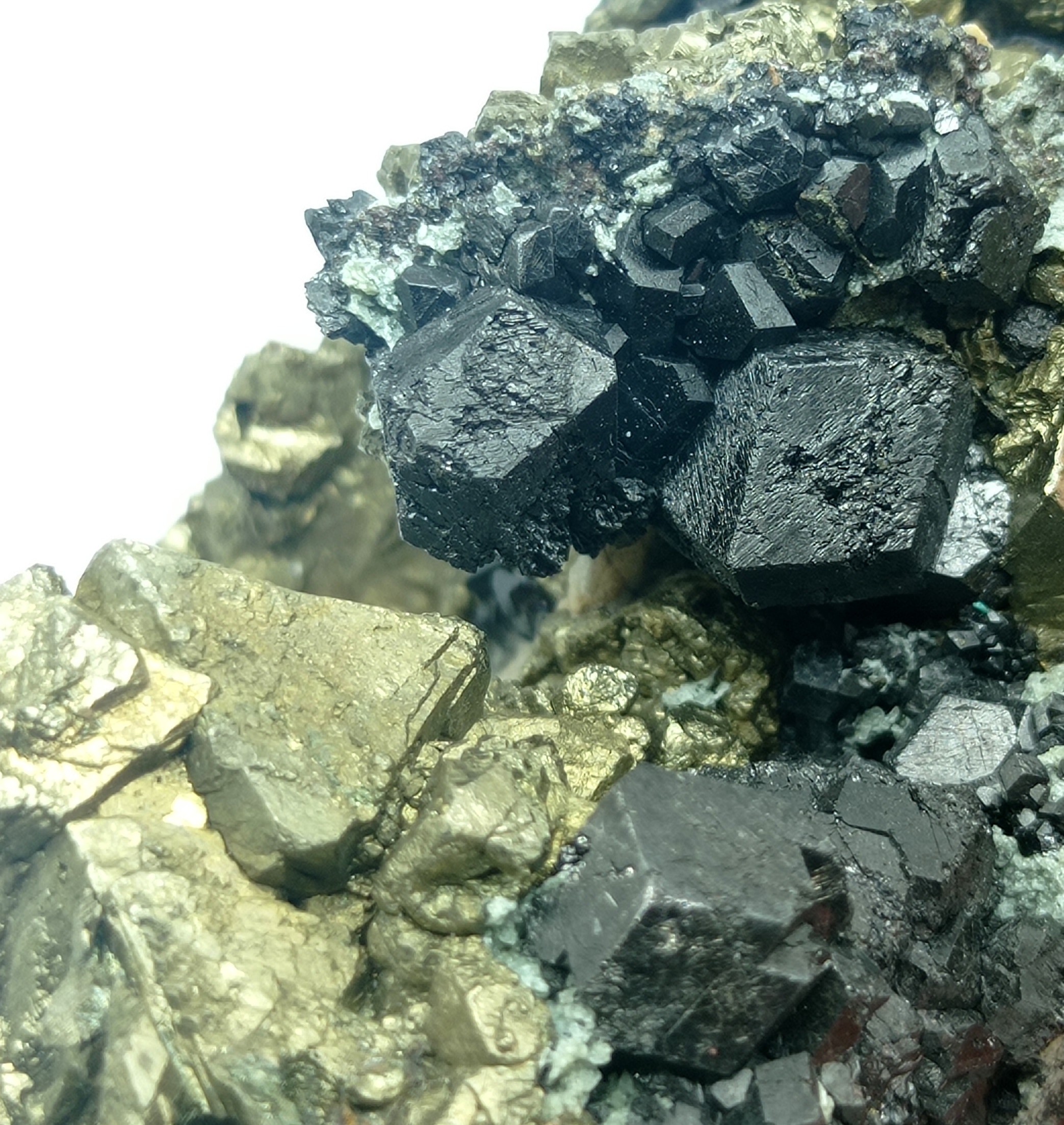 Magnétite et Pyrite, Mine Traversella, Italie.