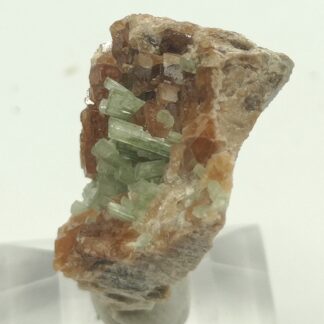 Diopside sur Grenat, Mine des Clausis, Saint-Véran, Hautes-Alpes.