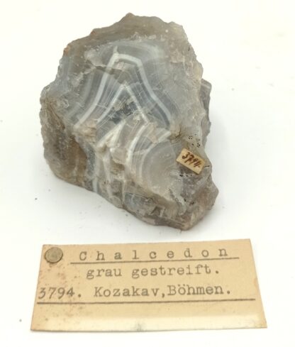 Chalcedon grau gestreift (Agate), Kozakav (Ještěd-Kozákov), République Tchèque.