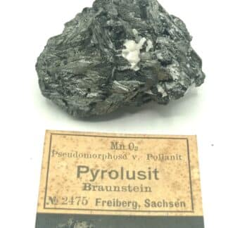 Pyrolusit (Pyrolusite), Freiberg, Saxe, Allemagne.