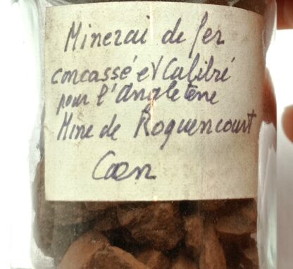 Minerai de fer, Mine de Rocquancourt, Caen, Calvados, Normandie.