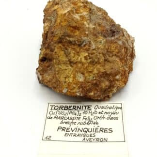 Torbernite et Marcasite, Prévinquières, Entraygues, Aveyron.