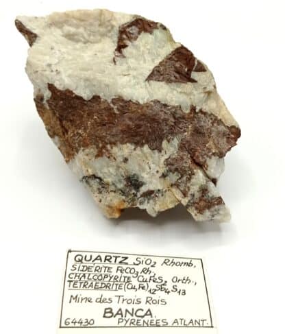 Quartz, Chalcopyrite et Sidérite, Banca, Pyrénées-Atlantiques.